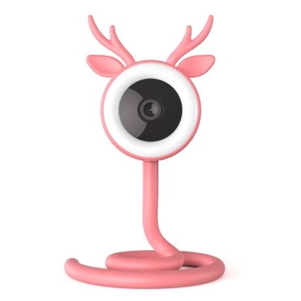 Immax NEO 07798L - Viedais uzlādējams bērnu monitors 5V Wi-Fi Tuya rozā