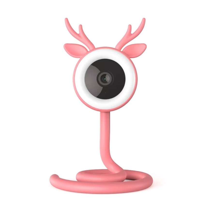 Immax NEO 07798L - Viedais uzlādējams bērnu monitors 5V Wi-Fi Tuya rozā