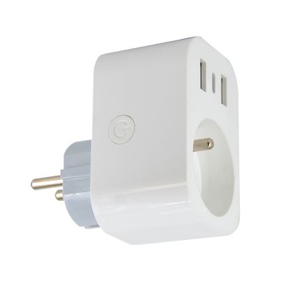 Immax NEO 07799L - viedā daudzkontaktligzda 16A/230V + 2×USB + 1×USB-C Wi‑Fi Tuya