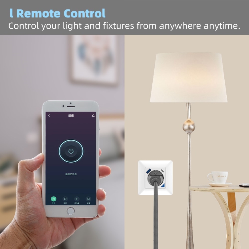 Immax NEO 07801L - Viedā kontaktligzda 16A/230V + 1xUSB-A+1xUSB C Tuya