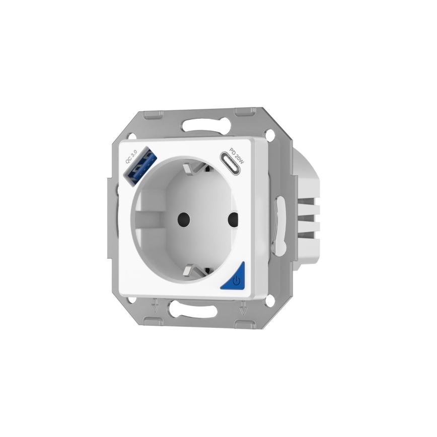 Immax NEO 07801L - Viedā kontaktligzda 16A/230V + 1xUSB-A+1xUSB C Tuya