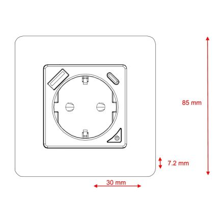 Immax NEO 07801L - Viedā kontaktligzda 16A/230V + 1xUSB-A+1xUSB C Tuya