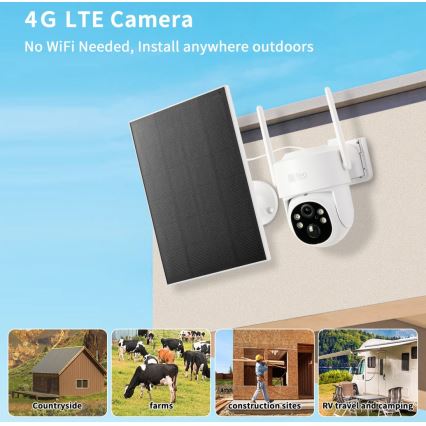 Immax NEO 07804L - Viedā āra saules kamera ar 9000 mAh sensoru, Wi-Fi, Tuya, IP65