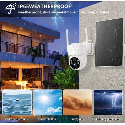 Immax NEO 07804L - Viedā āra saules enerģijas kamera ar sensoru 9000 mAh Wi-Fi Tuya IP65