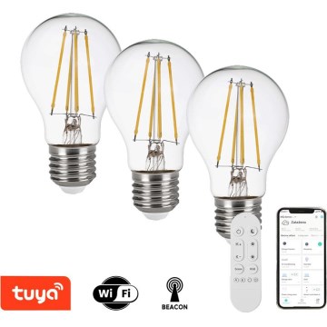 Immax NEO 07806CDO - komplekts 3 gab. LED CCT dimmējamas spuldzes E27/3W/230V ar Wi-Fi un tālvadības pulti