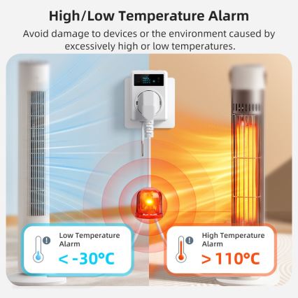 Immax NEO 07811L - Viedā kontaktligzda ar termometru F 3680W Wi-Fi