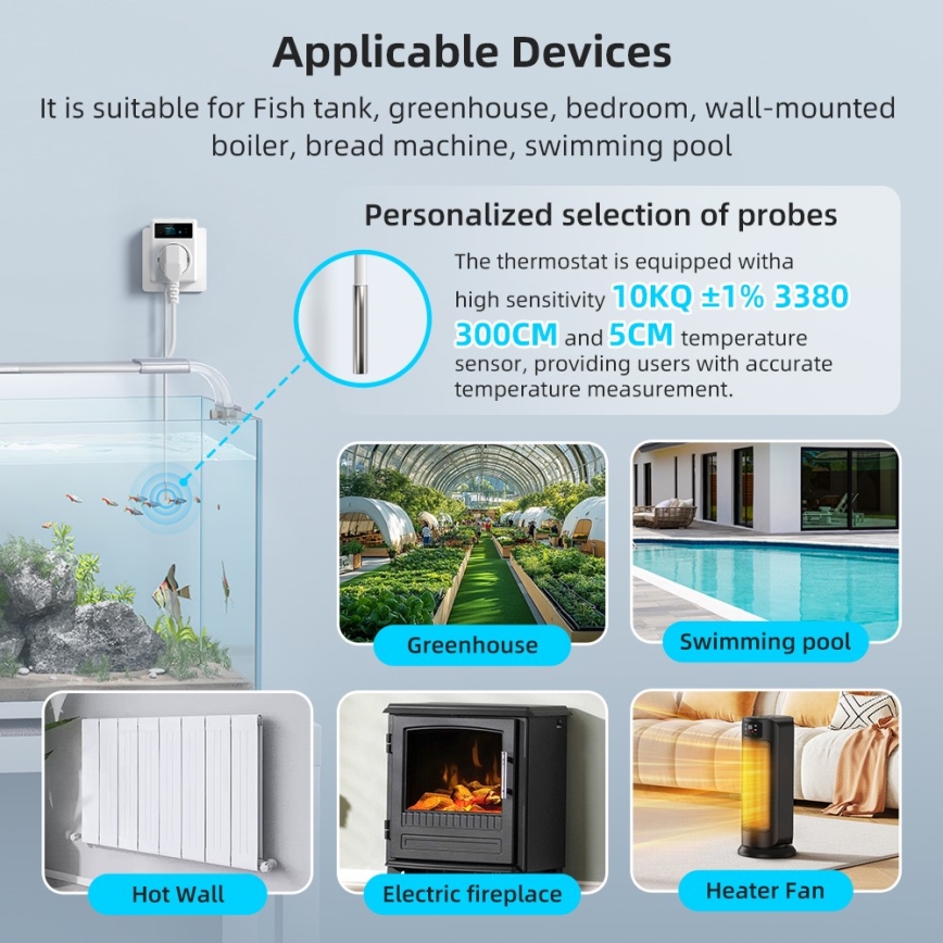 Immax NEO 07811L - Viedā kontaktligzda ar termometru F 3680W Wi-Fi