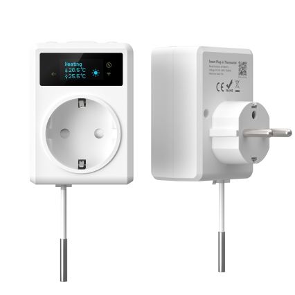 Immax NEO 07811L - Viedā kontaktligzda ar termometru F 3680W Wi-Fi