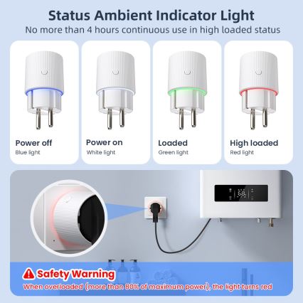 Immax NEO 07812L - Viedā kontaktligzda E 3500W Wi-Fi