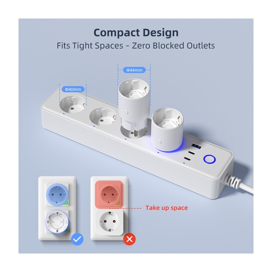 Immax NEO 07813L - Viedā kontaktligzda F 3500W Wi-Fi