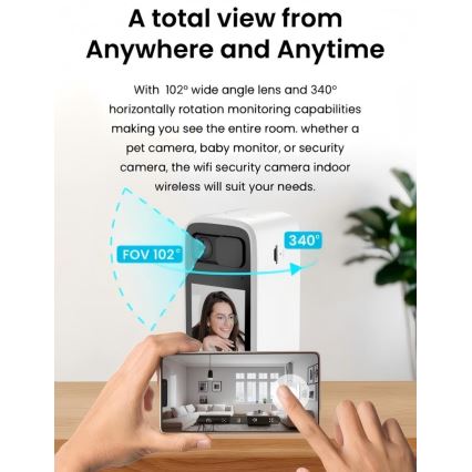 Immax NEO 07814L - Vieda iekštelpu kamera ar 4 MP sensoru, 5V, Tuya Wi-Fi