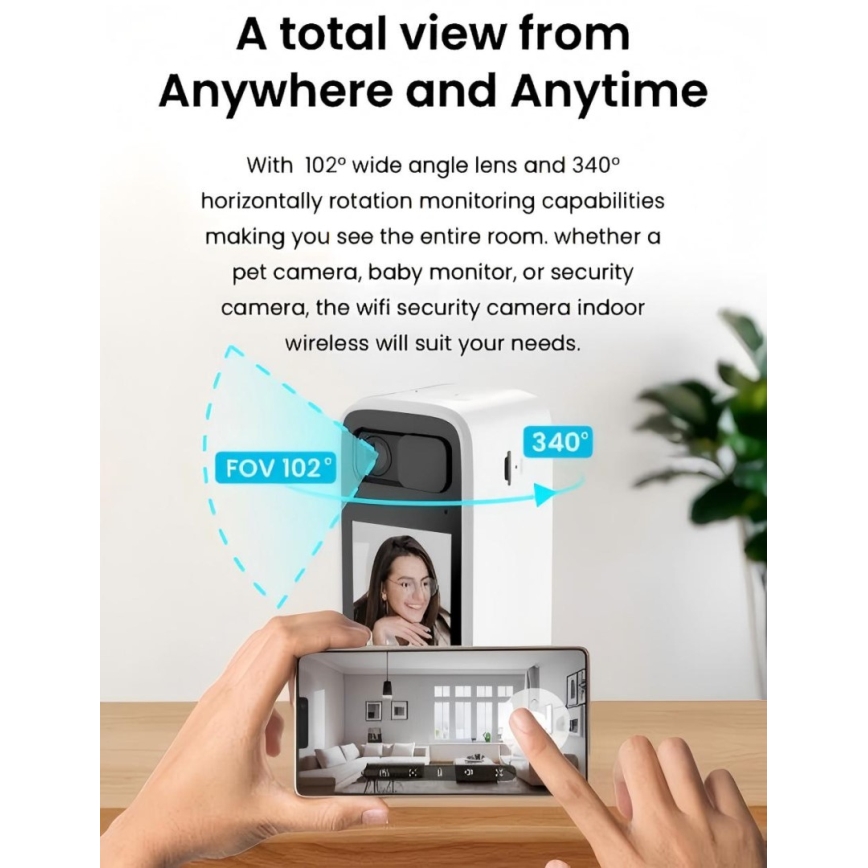 Immax NEO 07814L - Vieda iekštelpu kamera ar 4 MP sensoru, 5V, Tuya Wi-Fi