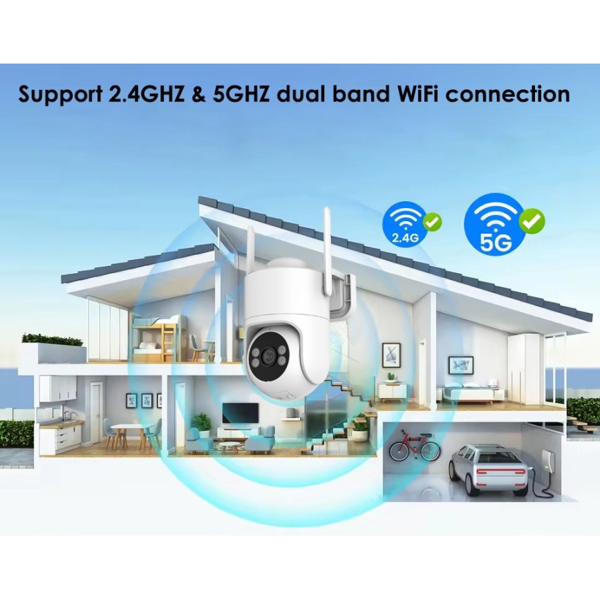 Immax NEO 07819L - Viedā āra kamera ar 4 MP sensoru, 5 V, IP65, Wi‑Fi