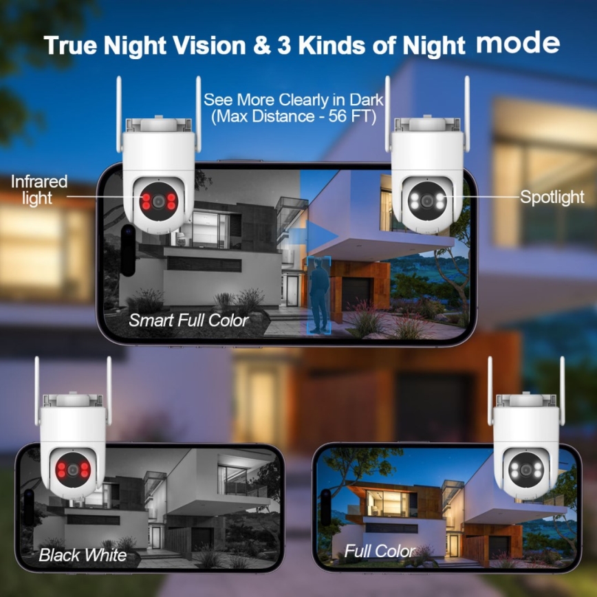 Immax NEO 07819L - Viedā āra kamera ar 4 MP sensoru, 5 V, IP65, Wi‑Fi