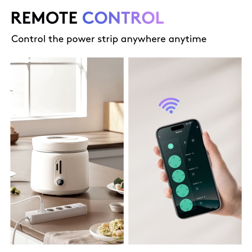Immax NEO 07821L - Viedais strāvas pagarinātājs NEO LITE 4x AC + 1x USB + 2x USB-C Tuya Wi-Fi