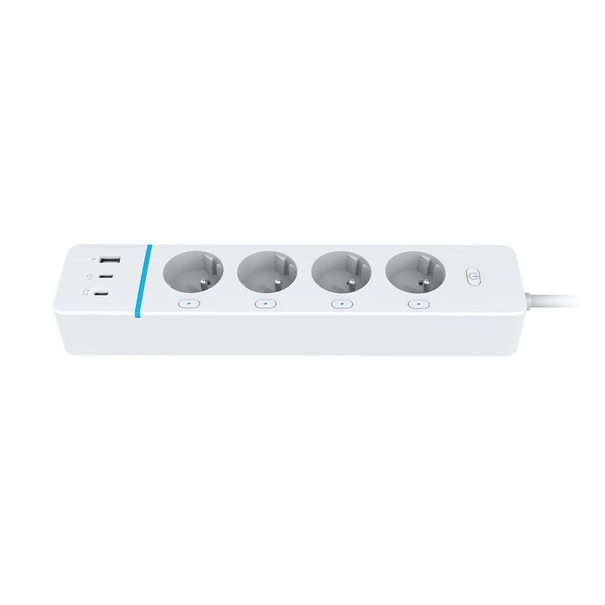 Immax NEO 07821L - Viedais strāvas pagarinātājs NEO LITE 4x AC + 1x USB + 2x USB-C Tuya Wi-Fi
