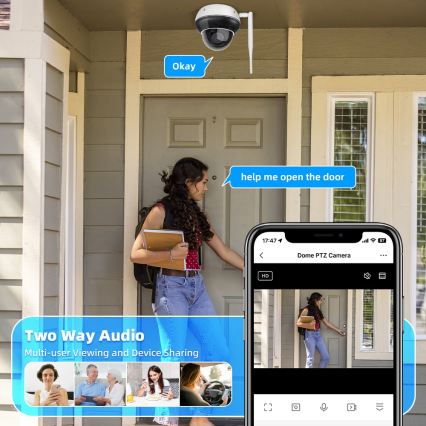 Immax NEO 07825L - Viedā āra kamera ar DOME sensoru 5MP 230V IP66 TUYA Wi-Fi
