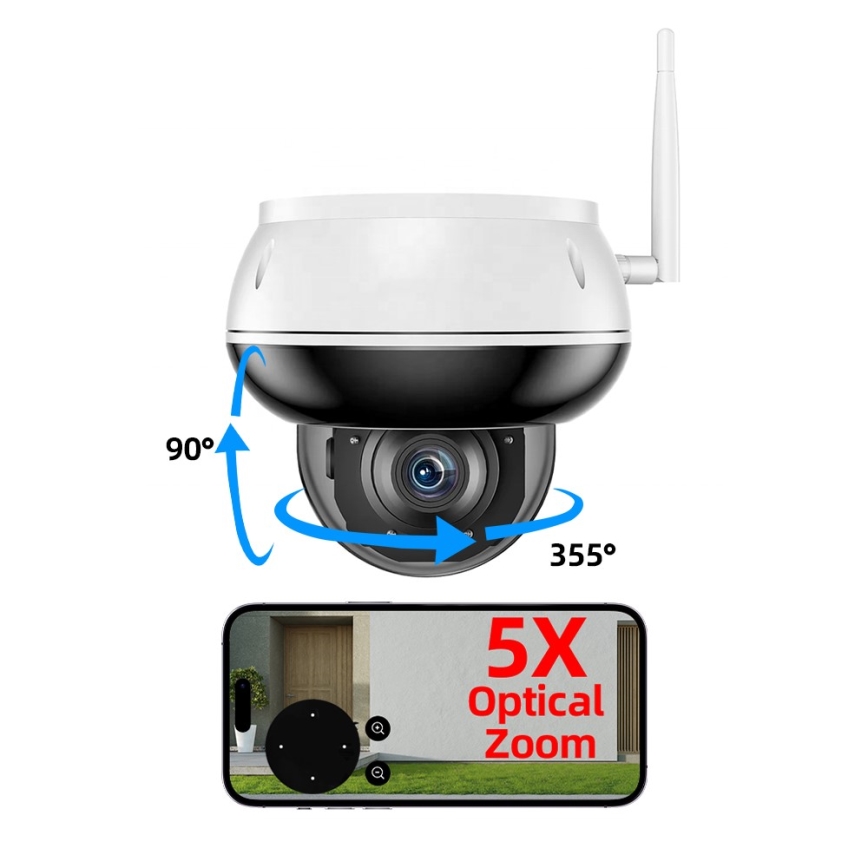 Immax NEO 07825L - Viedā āra kamera ar DOME sensoru 5MP 230V IP66 TUYA Wi-Fi