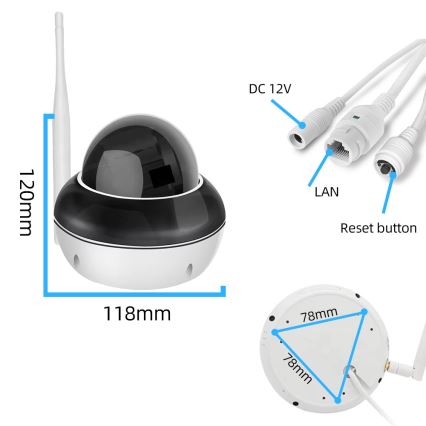 Immax NEO 07825L - Viedā āra kamera ar DOME sensoru 5MP 230V IP66 TUYA Wi-Fi
