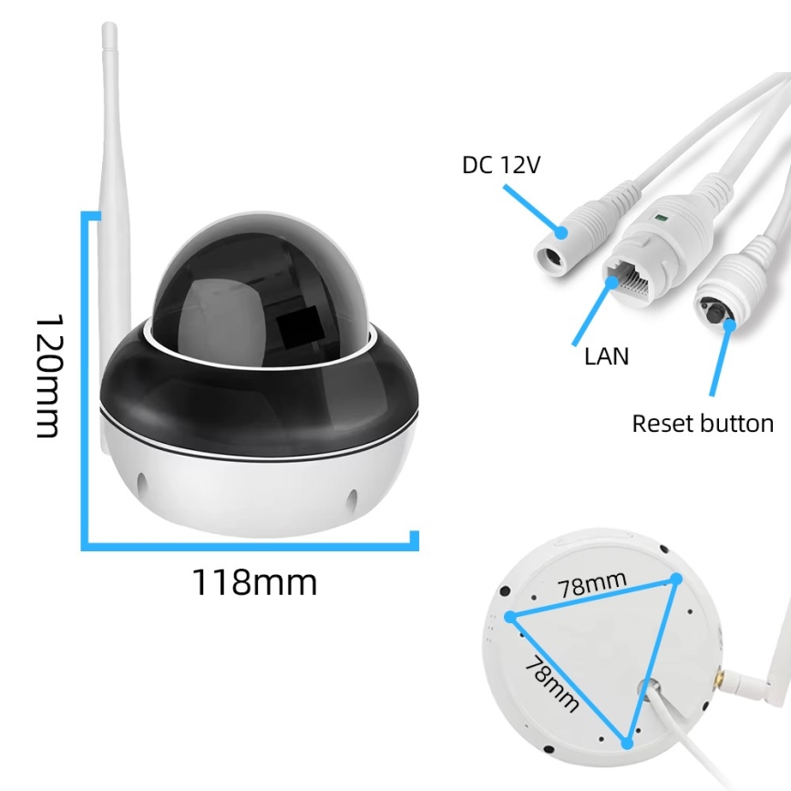 Immax NEO 07825L - Viedā āra kamera ar DOME sensoru 5MP 230V IP66 TUYA Wi-Fi