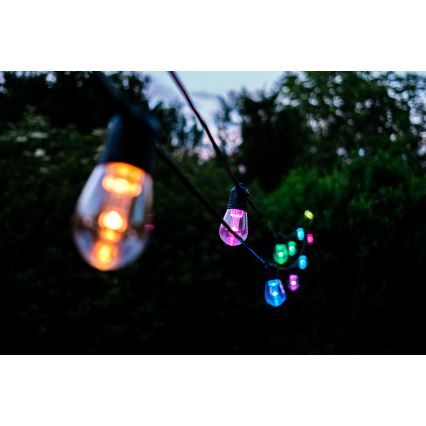 LED RGB+CCT Aptumšojama āra virtene GARLAND 15xLED/1W/230V 15m Wi-Fi Tuya IP65 + tālvadības pults