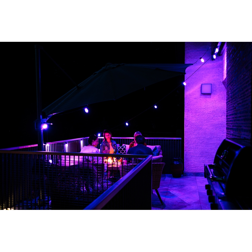 LED RGB+CCT Aptumšojama āra virtene GARLAND 15xLED/1W/230V 15m Wi-Fi Tuya IP65 + tālvadības pults