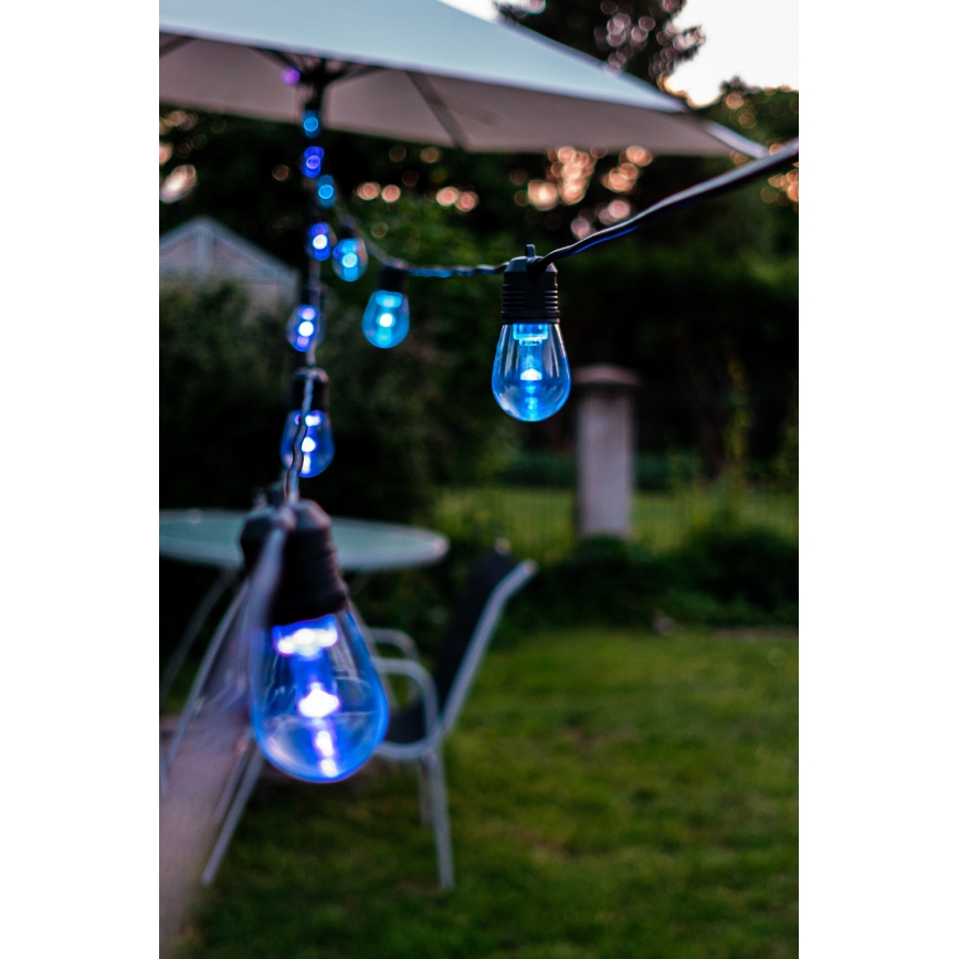 LED RGB+CCT Aptumšojama āra virtene GARLAND 15xLED/1W/230V 15m Wi-Fi Tuya IP65 + tālvadības pults