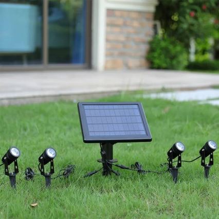 Immax NEO 07903L - LED RGB Aptumšojama saules enerģijas lampa REFLECTORES 4xLED/1W/5,5V IP65 Tuya