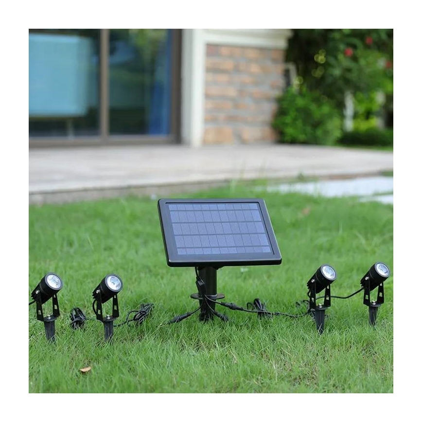 Immax NEO 07903L - LED RGB Aptumšojama saules enerģijas lampa REFLECTORES 4xLED/1W/5,5V IP65 Tuya