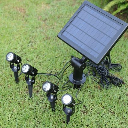 Immax NEO 07903L - LED RGB Aptumšojama saules enerģijas lampa REFLECTORES 4xLED/1W/5,5V IP65 Tuya