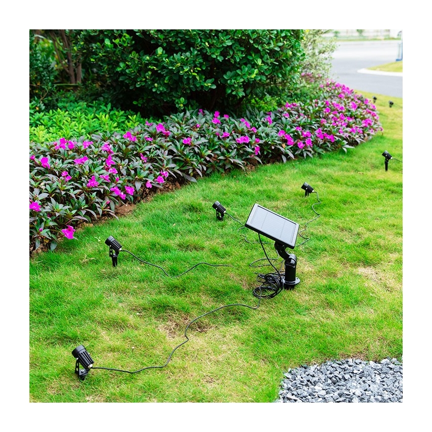 Immax NEO 07903L - LED RGB Aptumšojama saules enerģijas lampa REFLECTORES 4xLED/1W/5,5V IP65 Tuya