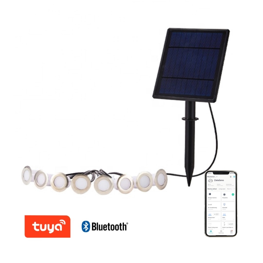 Immax NEO 07905L - LED RGB Aptumšojama saules enerģijas lampa ESTRELAS 8xLED/0,25W/5V IP65 Tuya