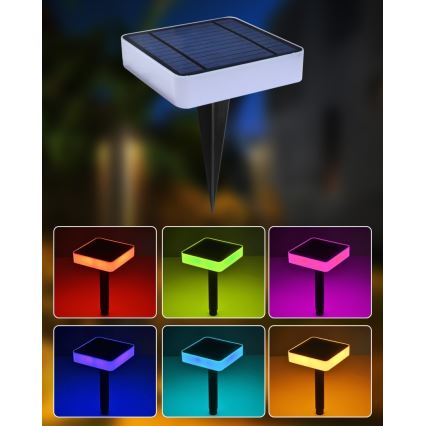 Immax NEO 07911L - LED RGB regulējams saules gaismeklis ar sensoru NEO LITE LED/1W/5V kvadrātveida IP54 Tuya 1300 mAh