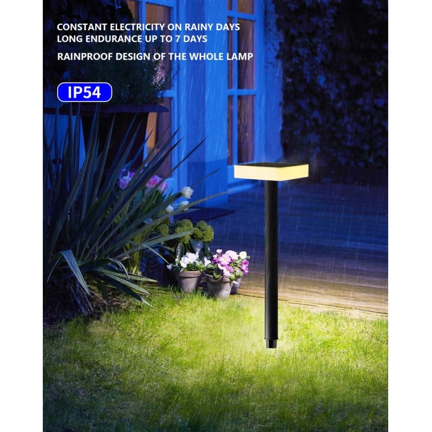 Immax NEO 07911L - LED RGB regulējams saules gaismeklis ar sensoru NEO LITE LED/1W/5V kvadrātveida IP54 Tuya 1300 mAh