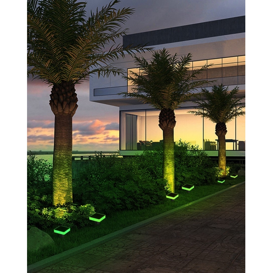 Immax NEO 07911L - LED RGB regulējams saules gaismeklis ar sensoru NEO LITE LED/1W/5V kvadrātveida IP54 Tuya 1300 mAh