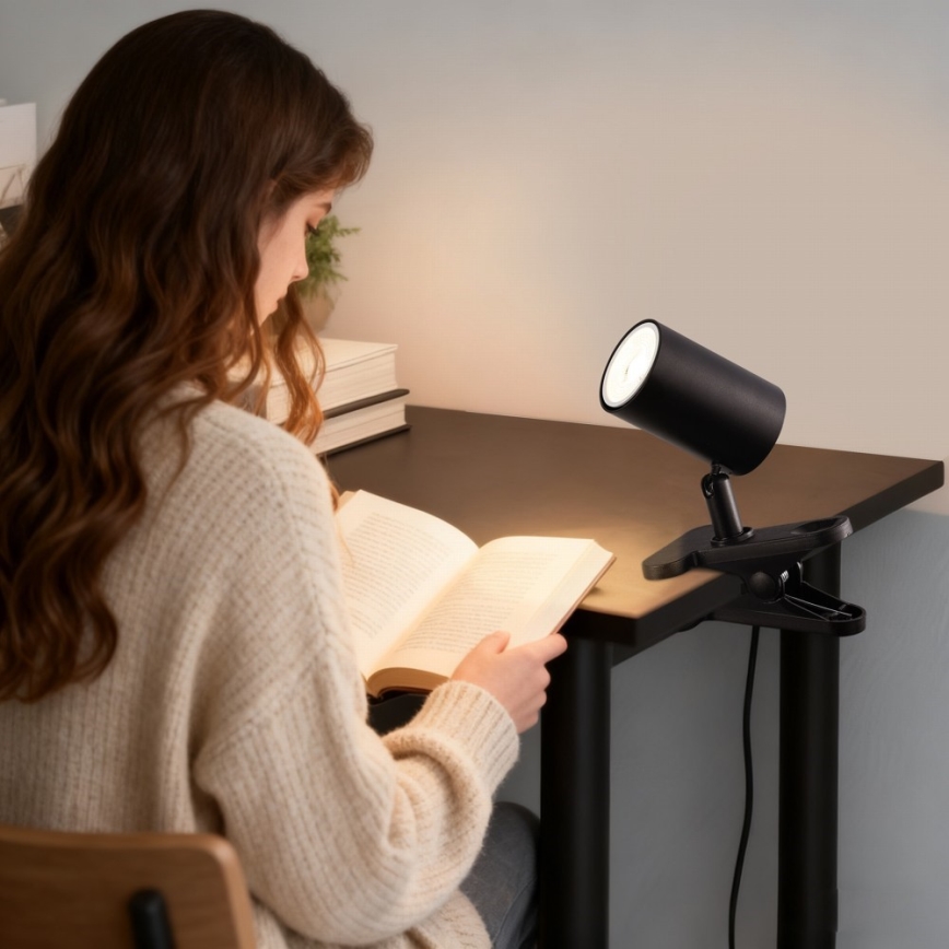 Immax NEO 08291L - PUNTO lampa ar skavu 1xGU10/9W/230V melna