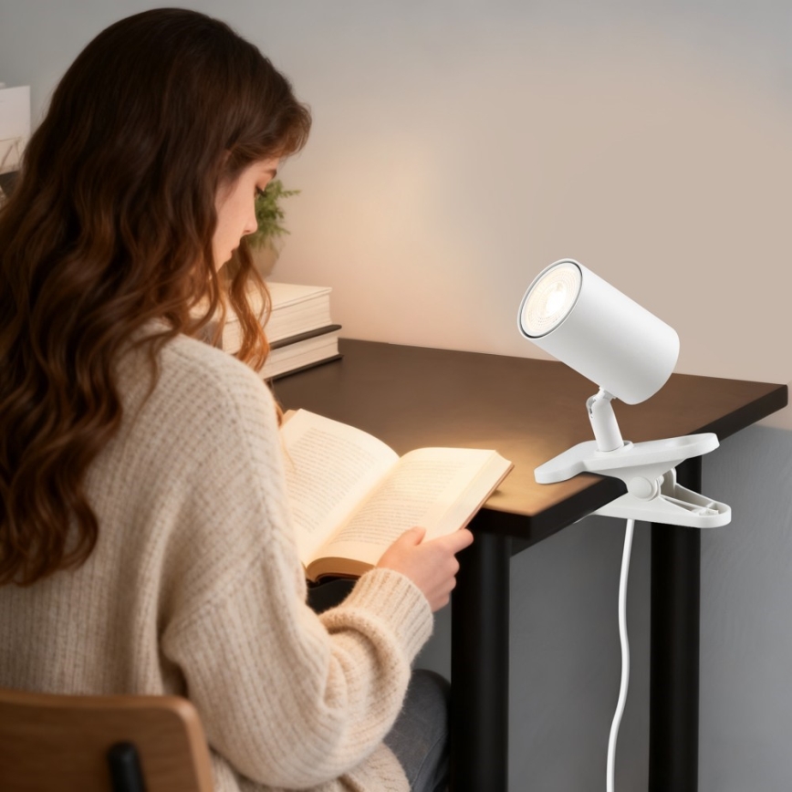 Immax NEO 08292L - Lampa ar skavu PUNTO 1xGU10/9W/230V balta