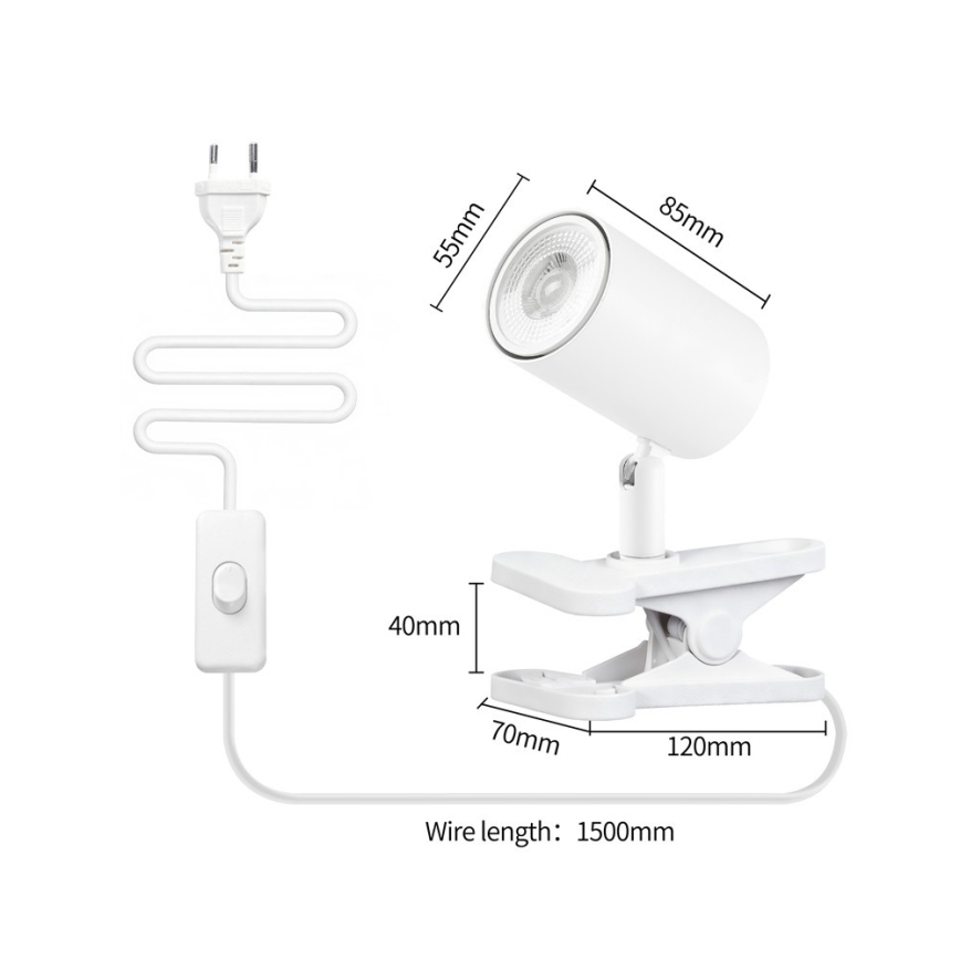 Immax NEO 08292L - Lampa ar skavu PUNTO 1xGU10/9W/230V balta