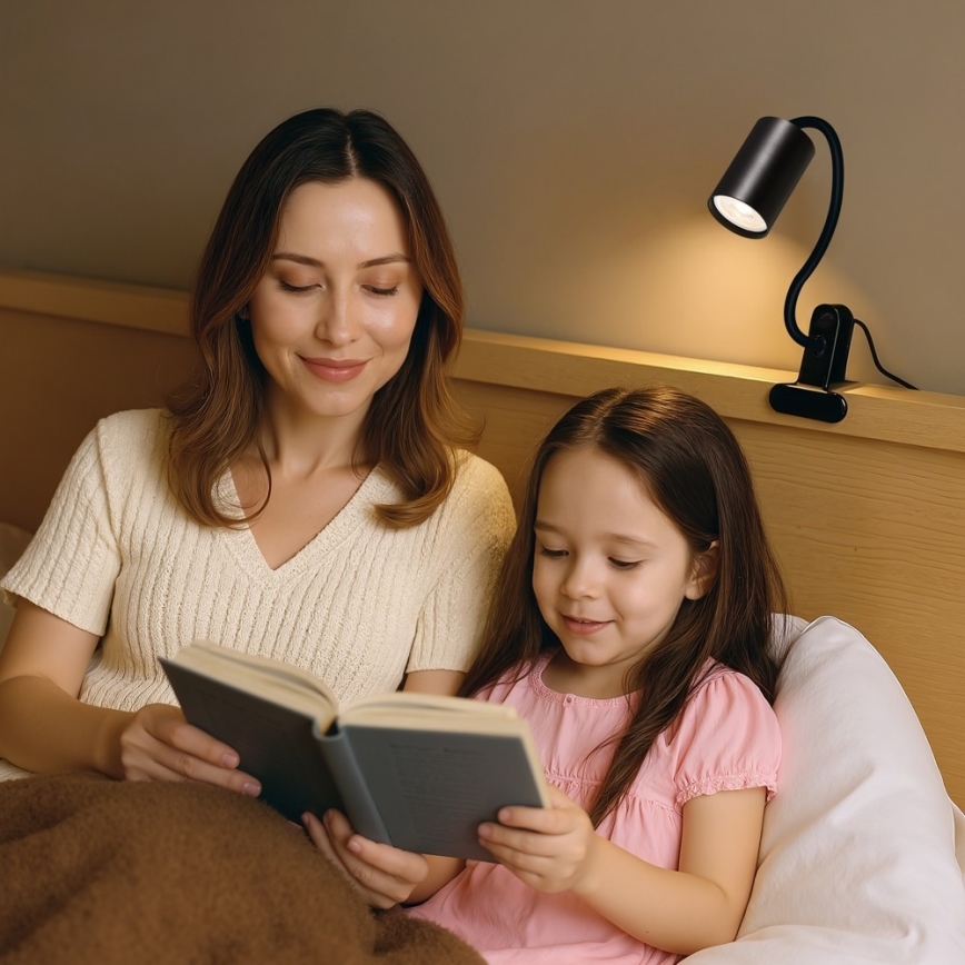 Immax NEO 08293L - Elastīga lampa ar skavu PUNTO 1xGU10/9W/230V melna
