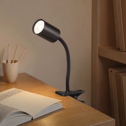 Immax NEO 08293L - Elastīga lampa ar skavu PUNTO 1xGU10/9W/230V melna