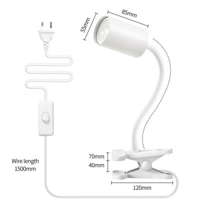 Immax NEO 08294L - Lokana lampa ar skavu PUNTO 1xGU10/9W/230V balta