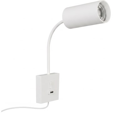Immax NEO 08296L - Sienas lampa ar USB PUNTO 1xGU10/9W/230V balta