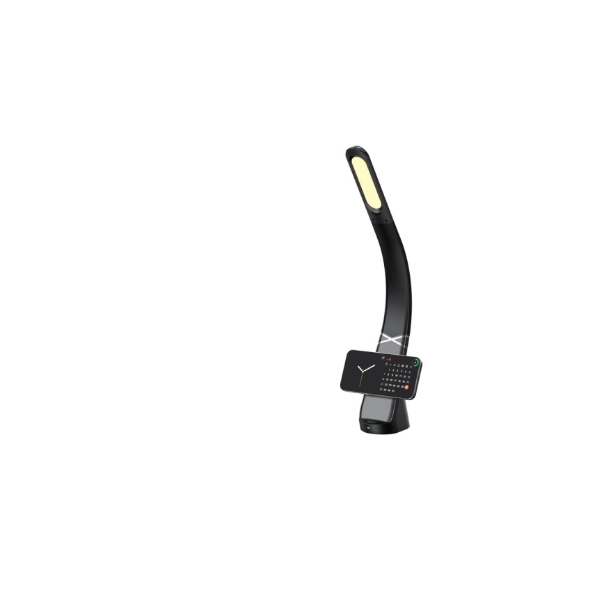Immax NEO 09110L - LED galda lampa ar regulējamu spilgtumu un bezvadu uzlādi MAGIC LED/5W/230V melna