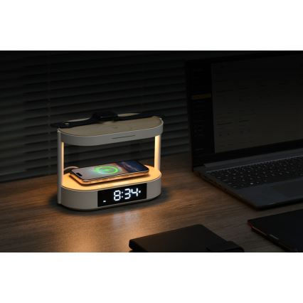 Immax NEO 09111L - LED regulējamā galda lampa ar modinātāju un uzlādi TRIPLE DOCK LED/1,5W/5V