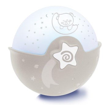 Infantino 004909-00INF - Bērnu lampiņa ar projektoru 3xAA, pelēka