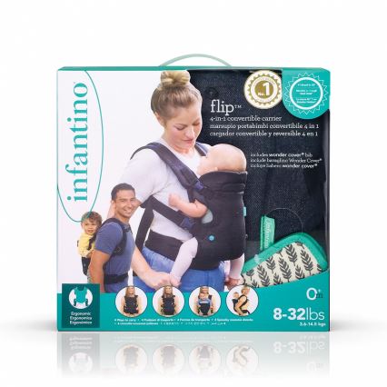 Infantino - Bērnu ergosoma FLIP ADVANCED 4in1, melna