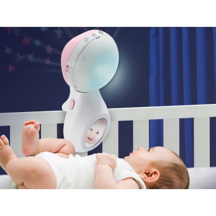 Infantino - Bērnu gultiņas karuselis melodiju un projektors 3in1 3xAAA rozā