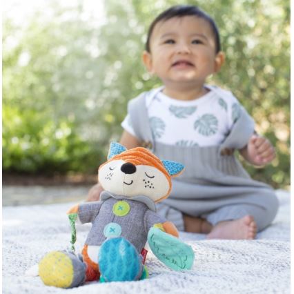 Infantino - Plīša rotaļlieta ar zobu riņķi 30 cm male lapsa
