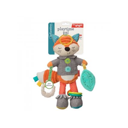 Infantino - Plīša rotaļlieta ar zobu riņķi 30 cm male lapsa