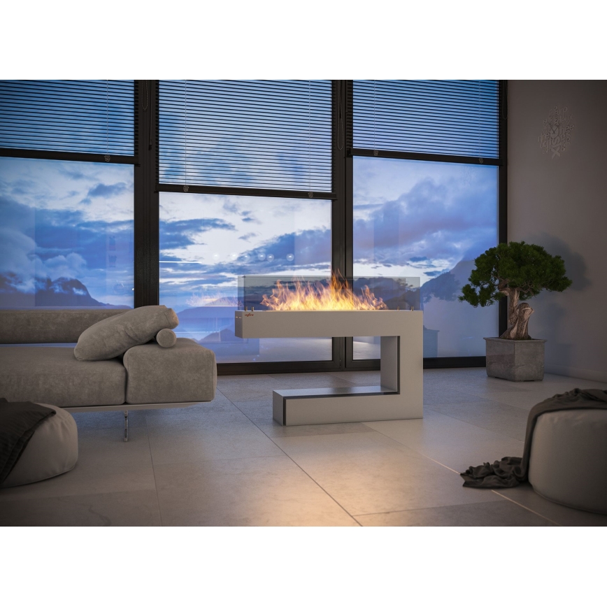 InFire - BIO kamīns 110x85,5 cm 3kW balts